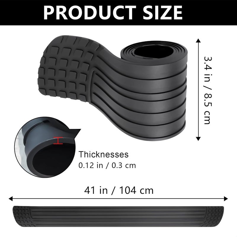 PINKE Car Rear Bumper Protector, Anti-Scratch Rubber Rear Bumper Guard, Universal Bumper Cover Strip for SUV & Trucks, Trunk Exterior Accessories, Easy No-Drill Installation, 41 x 3.4" - Image 5