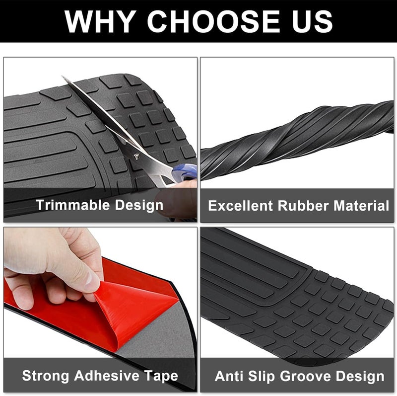 PINKE Car Rear Bumper Protector, Anti-Scratch Rubber Rear Bumper Guard, Universal Bumper Cover Strip for SUV & Trucks, Trunk Exterior Accessories, Easy No-Drill Installation, 41 x 3.4" - Image 3