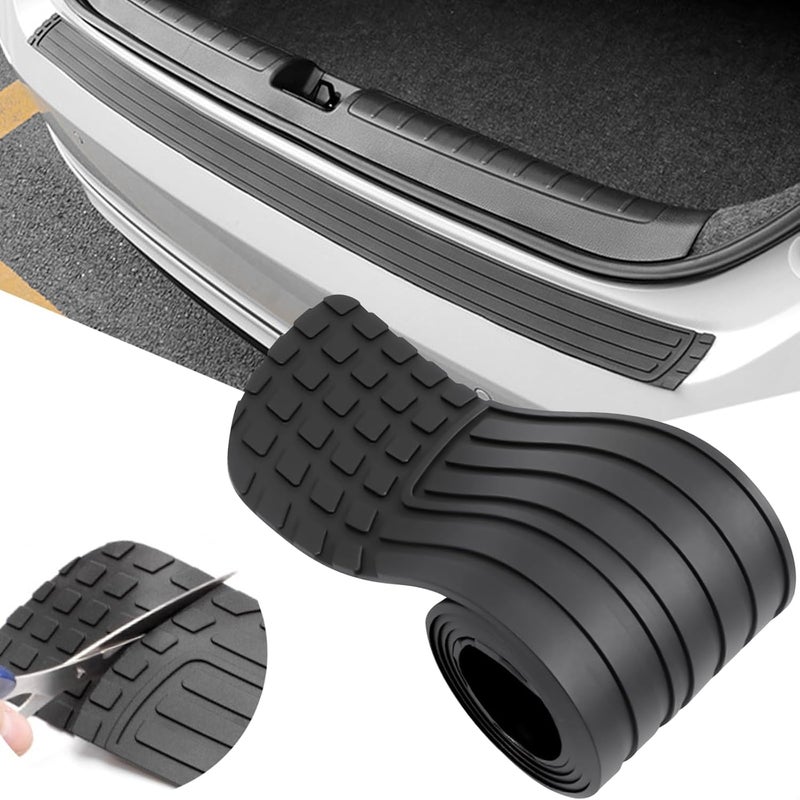 PINKE Car Rear Bumper Protector, Anti-Scratch Rubber Rear Bumper Guard, Universal Bumper Cover Strip for SUV & Trucks, Trunk Exterior Accessories, Easy No-Drill Installation, 41 x 3.4" - Image 1