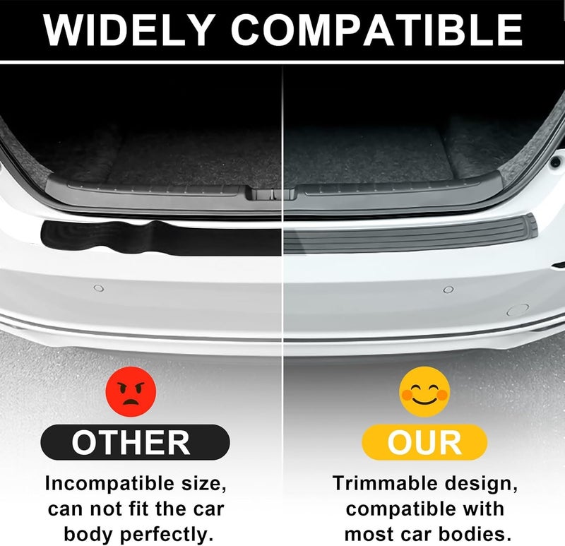 PINKE Car Rear Bumper Protector, Anti-Scratch Rubber Rear Bumper Guard, Universal Bumper Cover Strip for SUV & Trucks, Trunk Exterior Accessories, Easy No-Drill Installation, 41 x 3.4" - Image 2