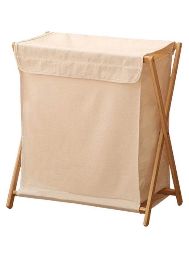 GGEROU Bamboo Laundry Hamper Sorter Cart, Portable and Collapsible Folding Clothes Laundry Basket Storage with Removable Liner Bag  - Image 1