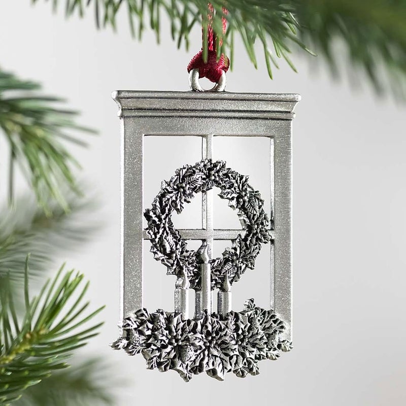 woobles Solid Pewter Christmas Tree Ornament,Metal Double-Sided Printing Holiday Ornaments Pendants , Decoration Unique Gift for Christmas Star Festive Holidays Home Decor (E), O-1029 - Image 1