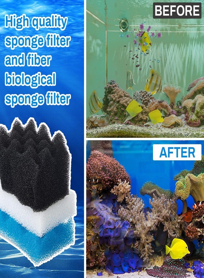 Threlaco 18 Pcs Bio Sponge Set Compatible with Fluval 406/407 Aquarium Filters Compatible with Aquarium Filters Including Blue White Black Bio Sponge for Replacement Filter Media Kit - Image 3