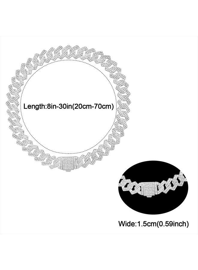 KOLODOGO سلسلة تدريب الكلاب المعدنية الماسية مع مشبك آمن وأطواق حيوانات أليفة للكلاب الكبيرة والمتوسطة - Image 4