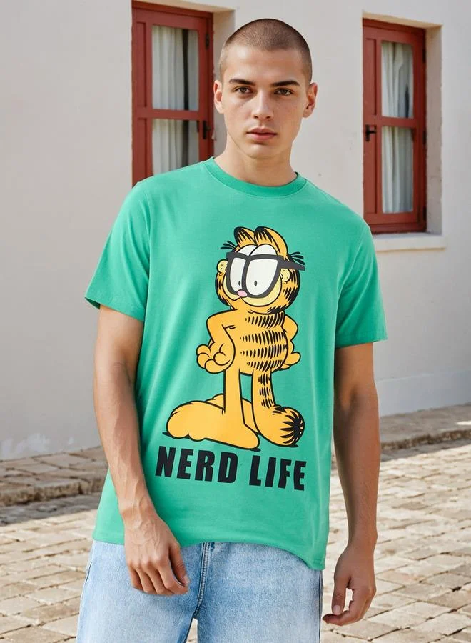 SP Characters Garfield Print Regular Fit T-shirt