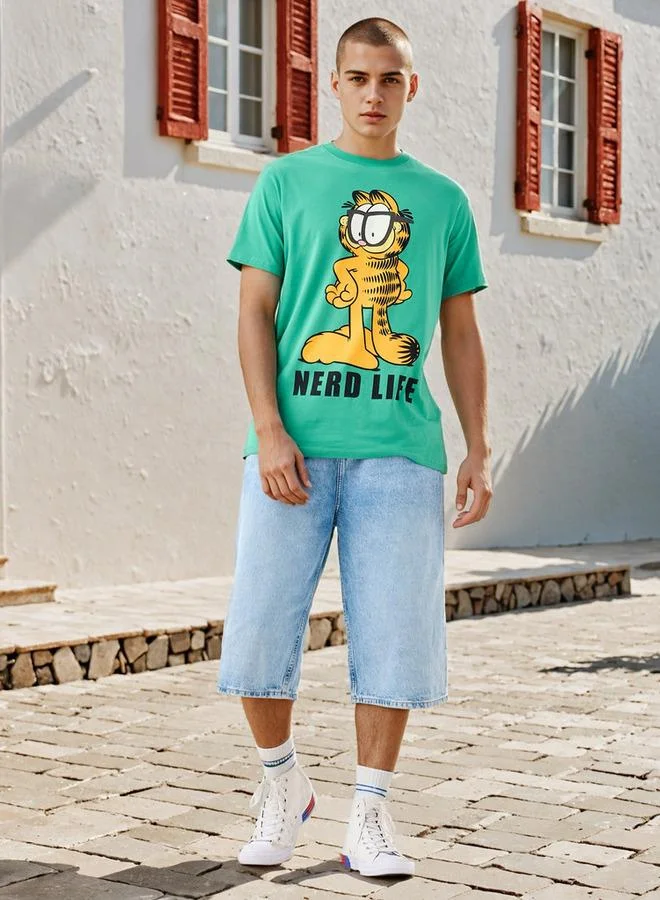 SP Characters Garfield Print Regular Fit T-shirt