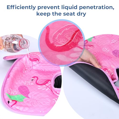 COOLBEBE Infant Car Seat Protector for Potty Training, 2 Pack Dry Waterproof Car Seat Liner Toilet Training for Baby Infant, Piddle Pads Cover Car Seat Pad for Strollers & Carseat (Pinkish Purple) - Image 2