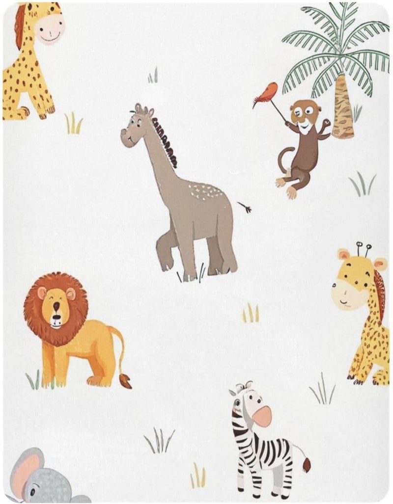 Tropical Jungle Zoo Crib Sheets for Boys Girls Ultra Soft Breathable Baby Crib Sheet Fitted Crib Sheets for Standard Size Crib and Toddler Mattresses, 39 x 27 Inch - Image 2