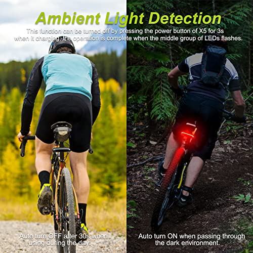 MEILAN X5 Wireless Remote Control Smart Bike TailLight Rear Light Automatic Brake Light with Turn Signal Light USB Rechargeable Safety Flashing light Fits on Any Road Bicycle - Image 5