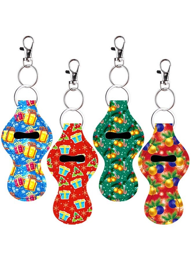 Duufin 16 Pieces Christmas Chapstick Holder Keychain Lip Balm Holder Lipstick Keychain Holder Lipgloss Keychains Holder with 16 Pieces Metal Clip Cords for Chapstick Tracker and Safeguard - Image 4