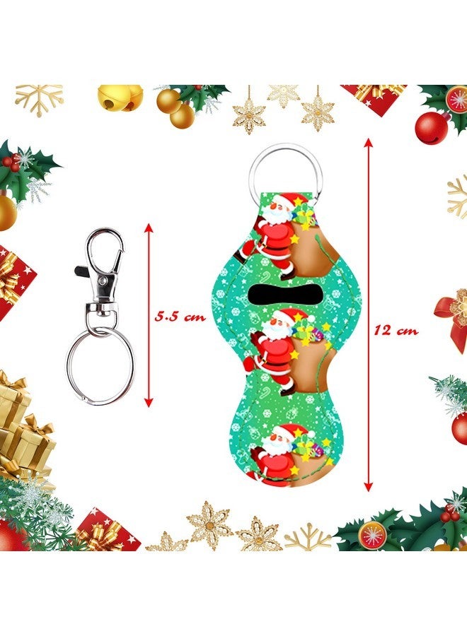 Duufin 16 Pieces Christmas Chapstick Holder Keychain Lip Balm Holder Lipstick Keychain Holder Lipgloss Keychains Holder with 16 Pieces Metal Clip Cords for Chapstick Tracker and Safeguard - Image 2