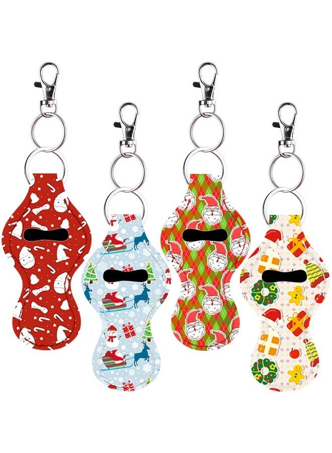 Duufin 16 Pieces Christmas Chapstick Holder Keychain Lip Balm Holder Lipstick Keychain Holder Lipgloss Keychains Holder with 16 Pieces Metal Clip Cords for Chapstick Tracker and Safeguard - Image 3