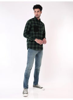Beyoung Dark Green  Checked Shirt for Men  - Image 4