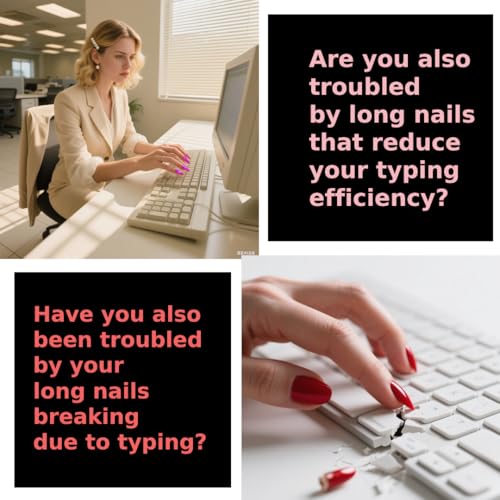 Se7enline Raised Keyboard Stickers for Long Nails with Letters, Soft Silicone Keyboard Bubbles for Women, Nail Art Typing Keycaps for Desktops Compatible with Apple/HP/Dell/Corsair/Razer,Pink - Image 3