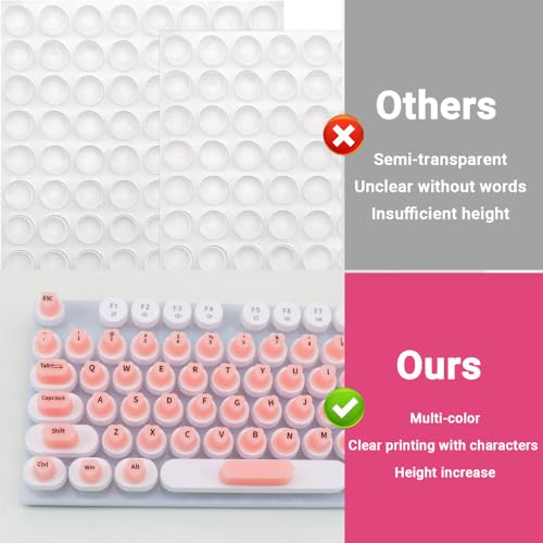 Se7enline Raised Keyboard Stickers for Long Nails with Letters, Soft Silicone Keyboard Bubbles for Women, Nail Art Typing Keycaps for Desktops Compatible with Apple/HP/Dell/Corsair/Razer,Pink - Image 4