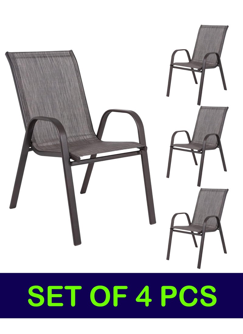 Living Set of 4 Pieces Patio Outdoor Dining Chairs  - Image 1