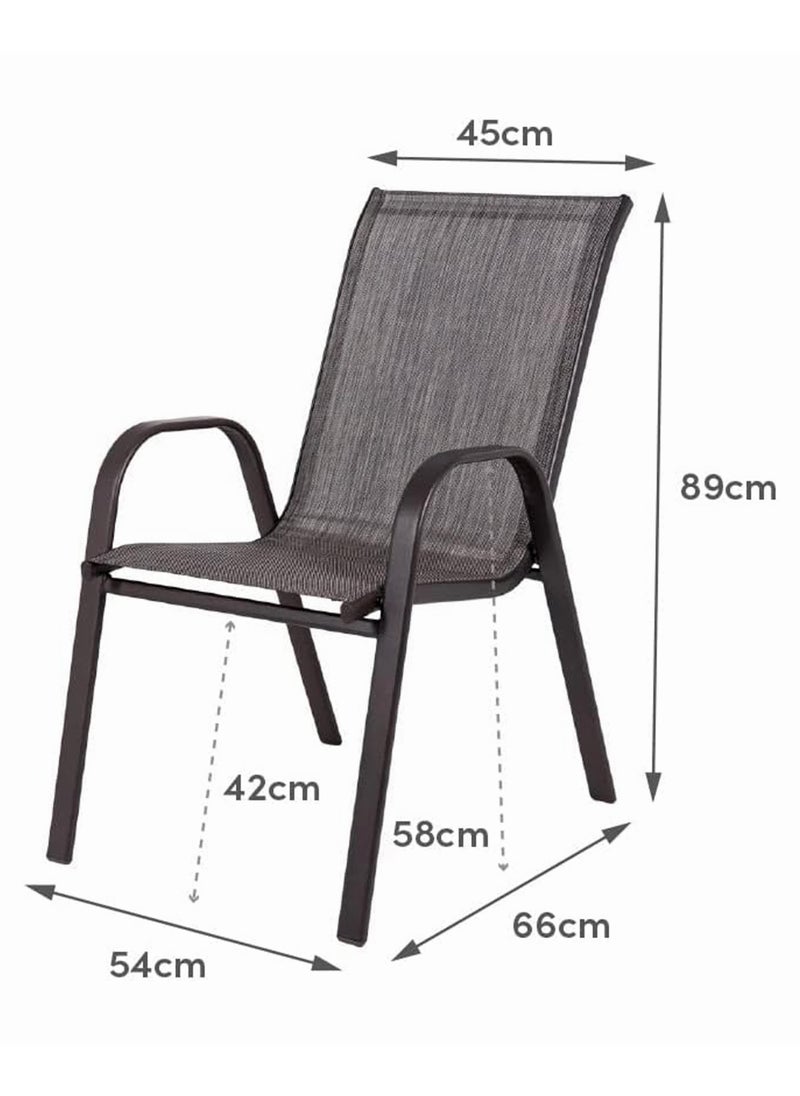 Living Set of 4 Pieces Patio Outdoor Dining Chairs  - Image 4