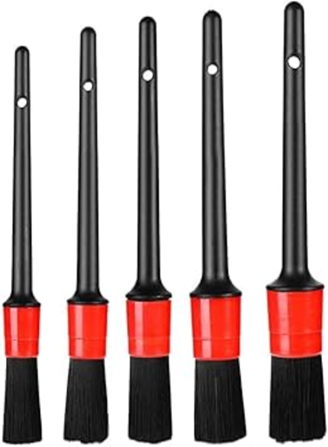Detailing Brush Set, 5 Different Sizes Detail Brush for Car Cleaning, Soft Bristle Auto Detailing Brush Perfect for Automotive Cleaning Wheels, Dashboard, Interior, Exterior, Leather, Air Vents