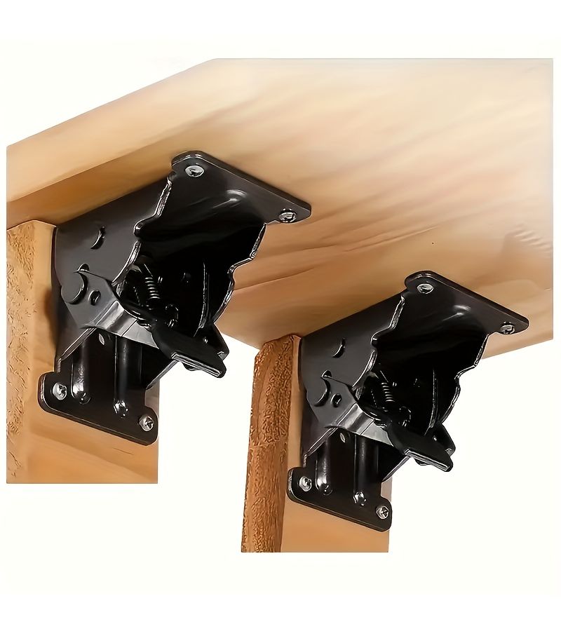 Stainless Steel Foldable Support Hinge Adjustable 0 To 90 To 180 Degrees With Locking Function Self Locking Hardware For Table Legs Bed Legs And Workbenches Silvery 1 Hinge Plus 8 Screws - Image 1
