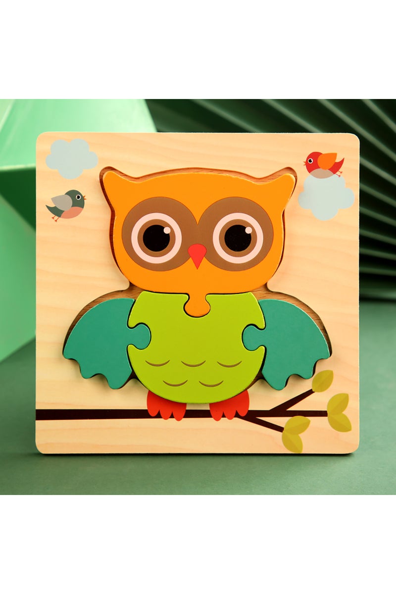 Datgo High Quality 3D Wooden Puzzle Baby Cartoon Animal Traffic Jigsaw Early Learning Cognition Gam