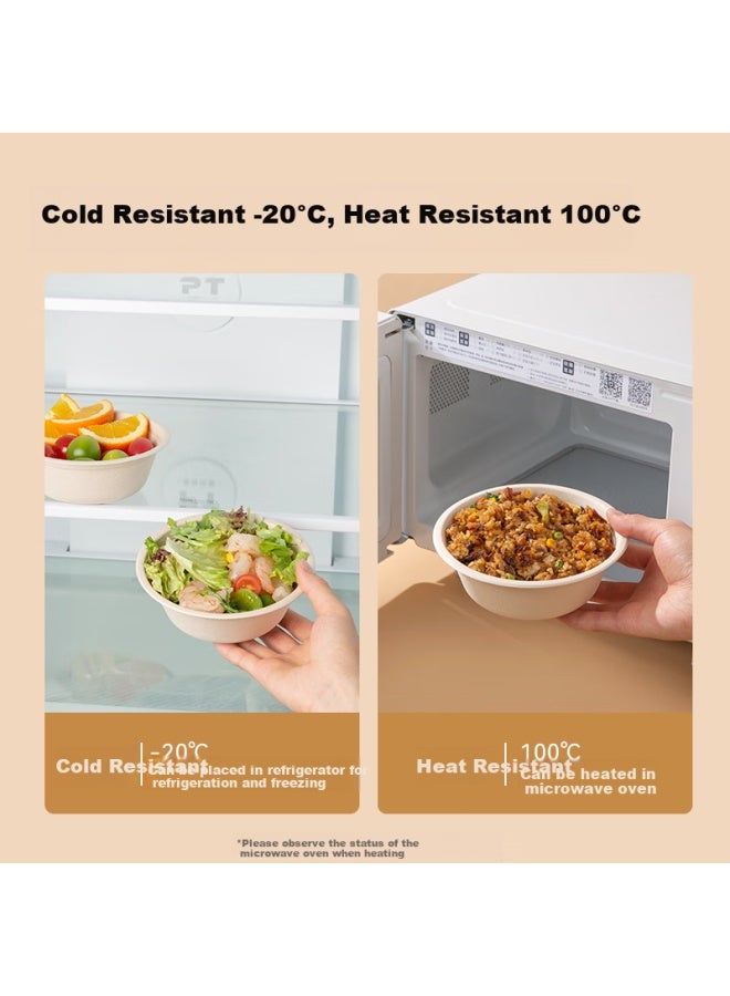 JD.com Jdjz Disposable Bowls Plates Tableware Food Grade Bbq Camping Sugarcane Pulp Paper Bowls 500Ml【50 Count】 - Image 2