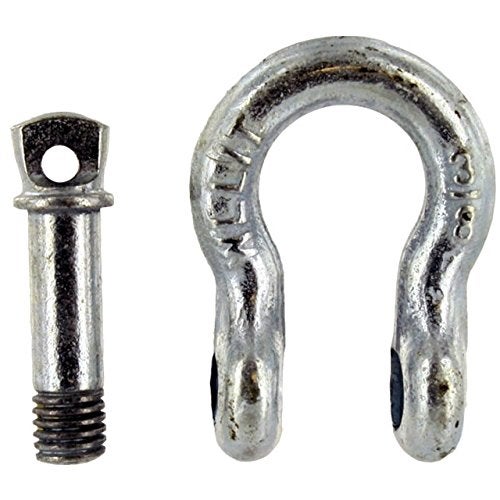 US Cargo Control 3/8 Inch Galvanized Screw Pin Anchor Shackles (10-Pack), 1 Ton (2,000 LBS) Working Load Limit, Hot Dip Galvanized Shackles for Lifting, Rigging, and Towing, Forged Steel - Image 3