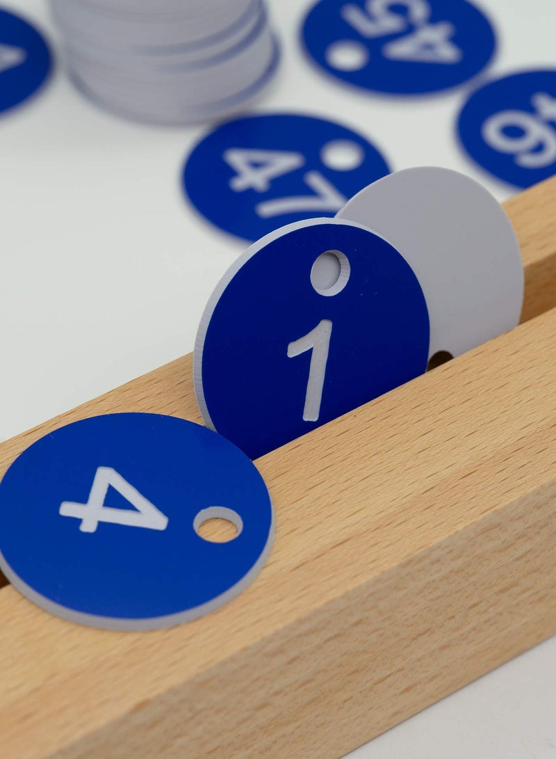 Engraved Plastic ID Number Tags for Lockers, Dorms, Hotels, Bars, and Restaurants , Table Numbers 1 to 50 in Blue - Image 5