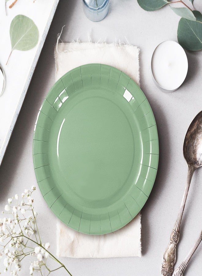 Whaline صحون ورقية خضراء مريحة من وايلين 72 قطعة 7 بوصة بتدرج أخضر للحلويات صحن دائري قابل للتخلص منه لحفلات الذكرى والتخرج والزفاف وحفلات استقبال المواليد، 3 ألوان - Image 4