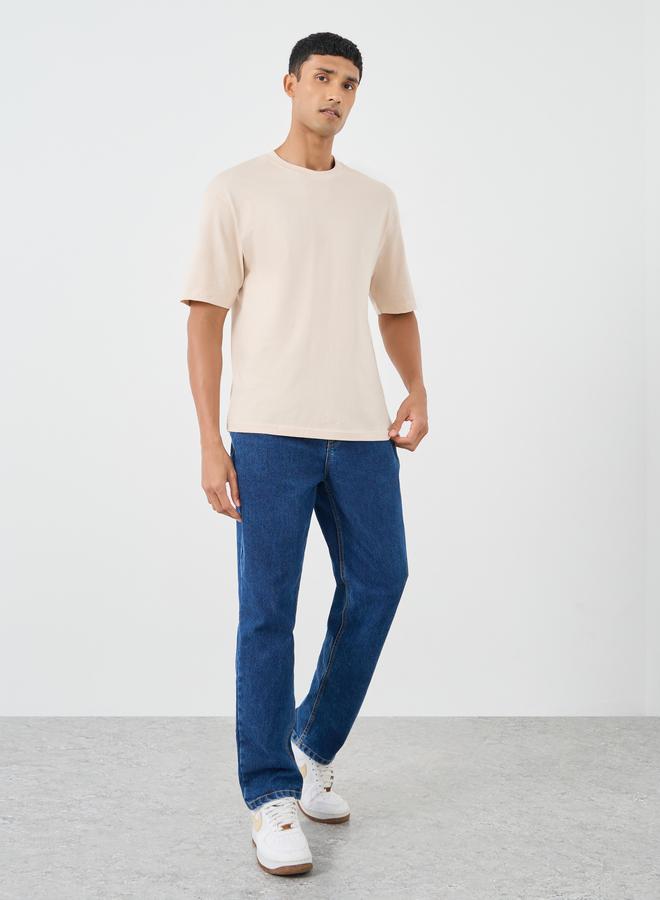 Styli Styli Pure Cotton Crew Neck Oversized T-Shirt - Image 2