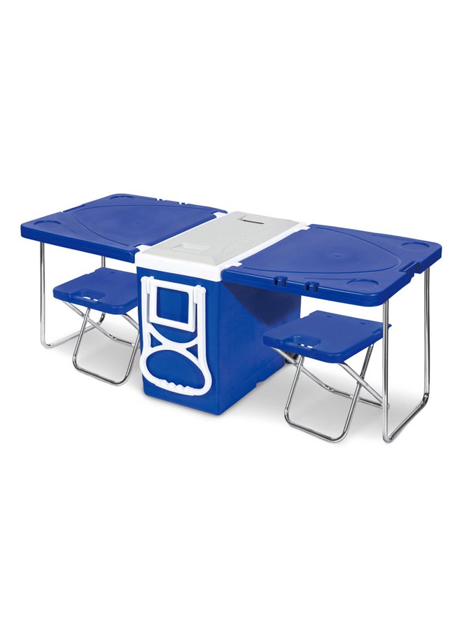 دي بي تي طاولة تخييم قابلة للطي مع صندوق تبريد سعة 28 لترًا وكراسي - Image 1