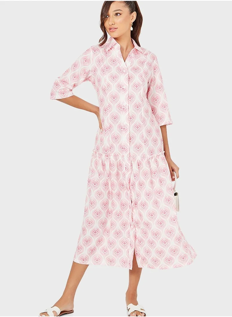 Styli Printed Knitted Dress
