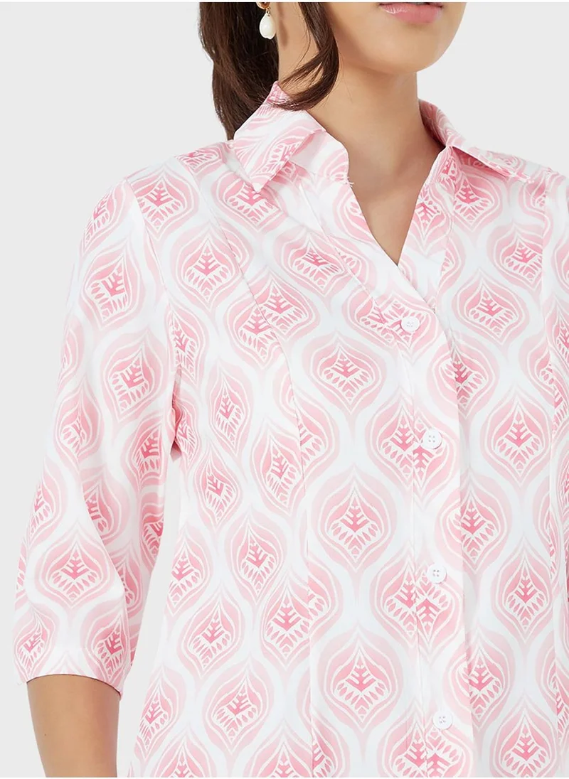 Styli Printed Knitted Dress