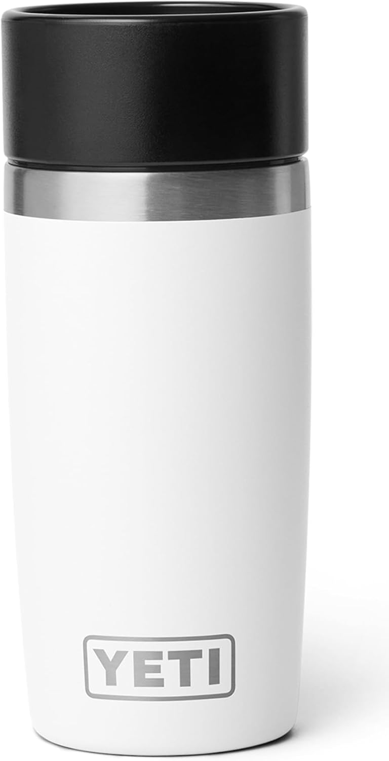 YETI Rambler 12 oz (355 ml) Travel Bottle with Leak-Proof Commuter Lid, Vacuum Insulated Stainless Steel Thermal Flask - White - Image 1