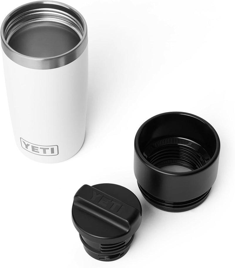 YETI Rambler 12 oz (355 ml) Travel Bottle with Leak-Proof Commuter Lid, Vacuum Insulated Stainless Steel Thermal Flask - White - Image 2