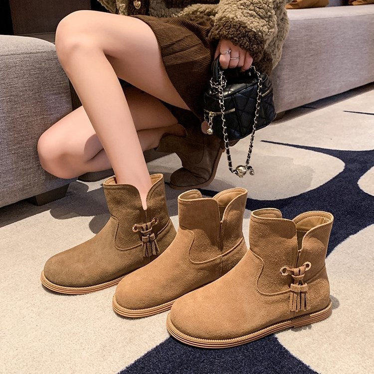 Wear This Pair Of Shoes, Slim And Slim, Walk With Wind Camel Khaki Adult Tassel Boots Men'S Cloth - Image 2
