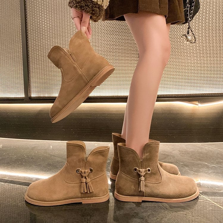 Wear This Pair Of Shoes, Slim And Slim, Walk With Wind Camel Khaki Adult Tassel Boots Men'S Cloth - Image 1