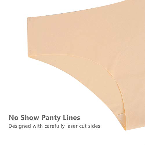 SHARICCA Women Seamless Briefs No Show Panties Ladies Invisible Breathable Hipster Soft Stretch Underwear Multi Pack (6P01,M) - Image 5