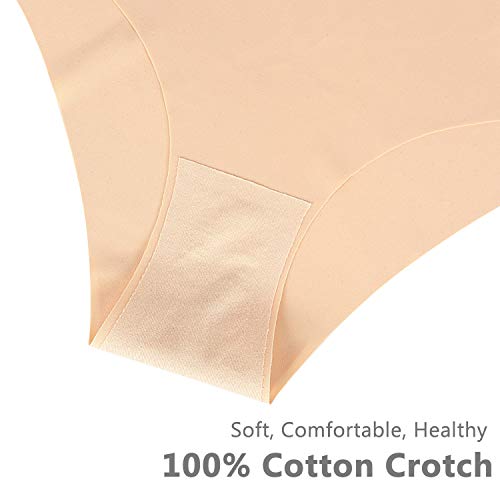 SHARICCA Women Seamless Briefs No Show Panties Ladies Invisible Breathable Hipster Soft Stretch Underwear Multi Pack (6P01,M) - Image 4