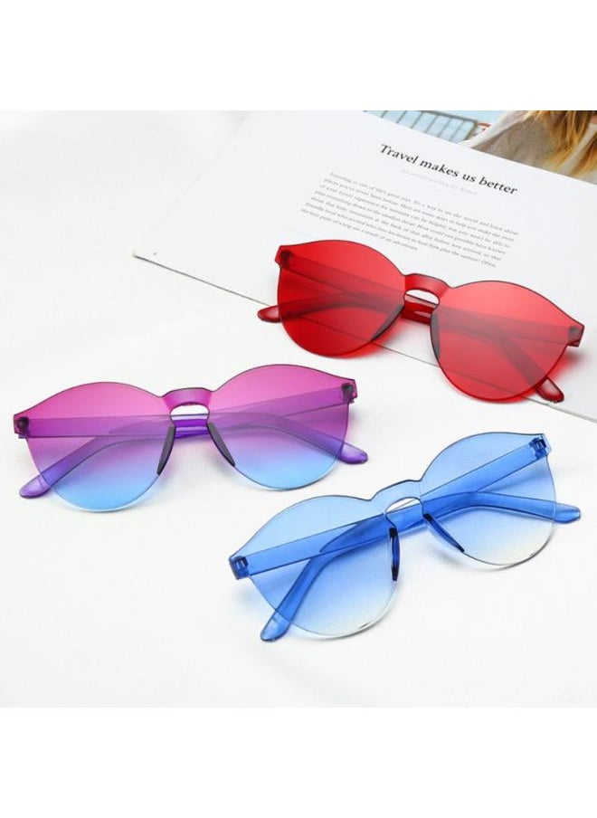Generic - Rimless Sunglasses Girl Boy Gradient Color Sun Glasses Outdoor Travel Round Frame Transparent Shades UV400 Eyeglasses-Lenses Color:28-Ships From:CHINA - Image 1