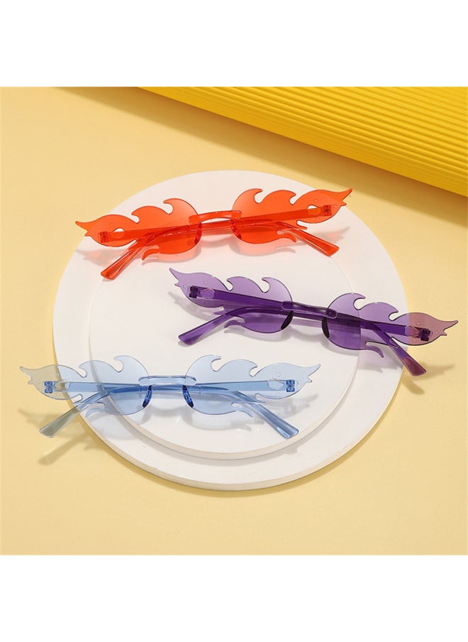 Generic - Rimless Sunglasses Girl Boy Gradient Color Sun Glasses Outdoor Travel Round Frame Transparent Shades UV400 Eyeglasses-Lenses Color:28-Ships From:CHINA - Image 1