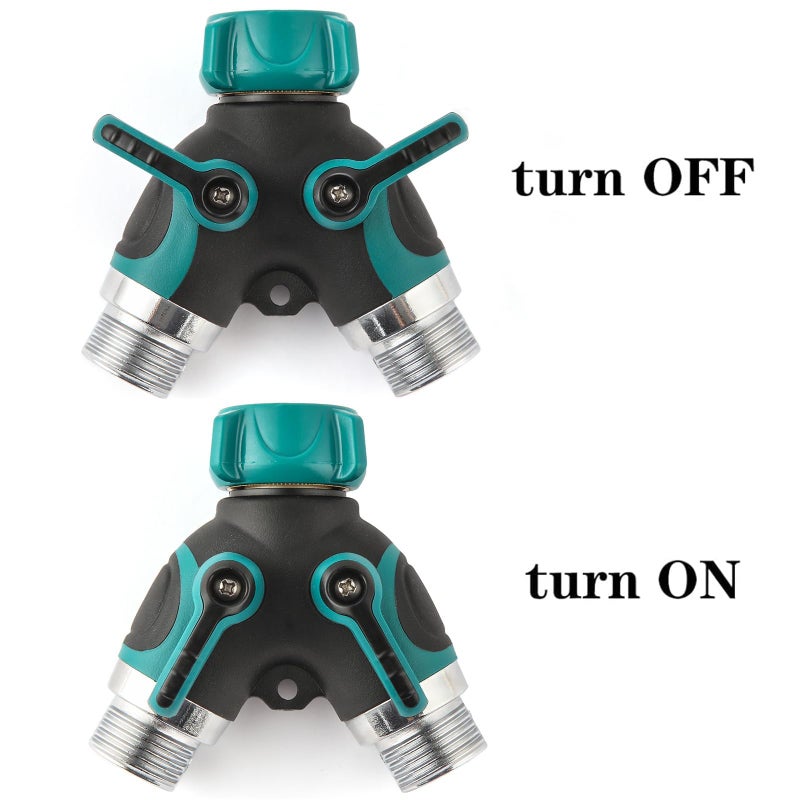 Sanpaint Hose Splitter 2 Way Heavy Duty Y Valve, Spigot Splitter for Garden Hose, Water Hose Y Splitter with 2 Extra Rubber Washers - Image 3