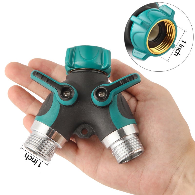 Sanpaint Hose Splitter 2 Way Heavy Duty Y Valve, Spigot Splitter for Garden Hose, Water Hose Y Splitter with 2 Extra Rubber Washers - Image 2
