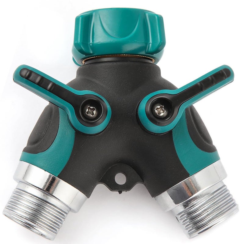 Sanpaint Hose Splitter 2 Way Heavy Duty Y Valve, Spigot Splitter for Garden Hose, Water Hose Y Splitter with 2 Extra Rubber Washers - Image 1