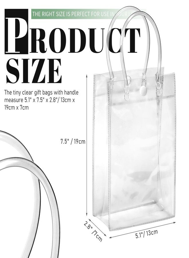 BadenBach 24 PCS Small Clear Gift Bags with Handle,5.1" x 7.5" x 2.8",Small Plastic Clear Gift Bag Clear Goodie Bag Clear Party Favor Bag for Boutique Wedding Baby Shower Birthday Party - Image 2