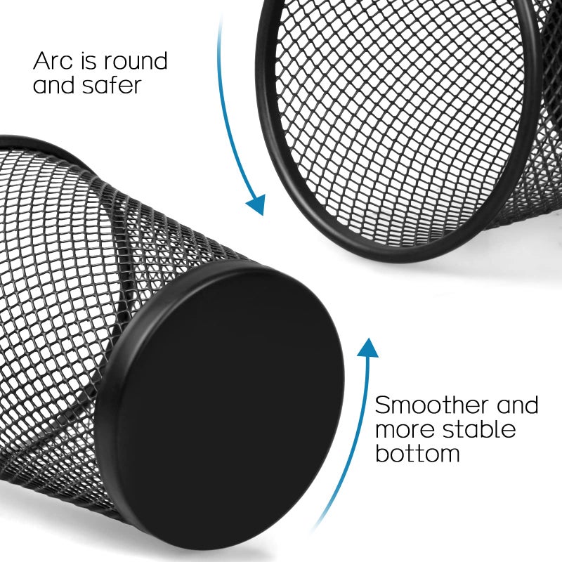 QYH Mesh Pencil Holder Metal Pen Cup Black for Desk 6 Packs, Office Caddy Storage - Image 4