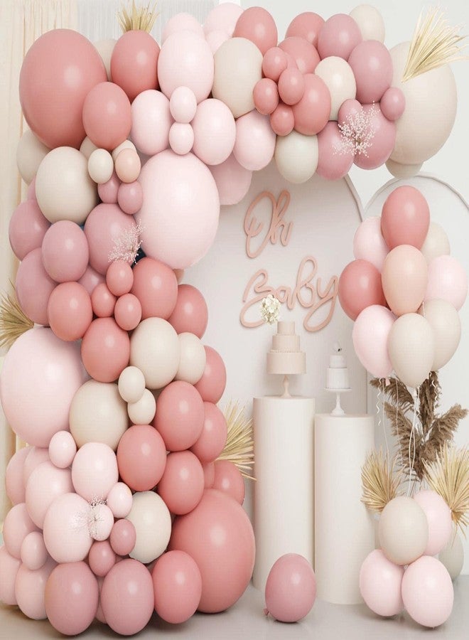BENWIL 18Inch Boho Dusty Rose Pink Nude Neutral Sand White Balloons Balloon Arch Garland Kit, Boho Birthday Wedding Engagement Bachelorette Baby Shower Party Decorations for Girl Women - Image 1
