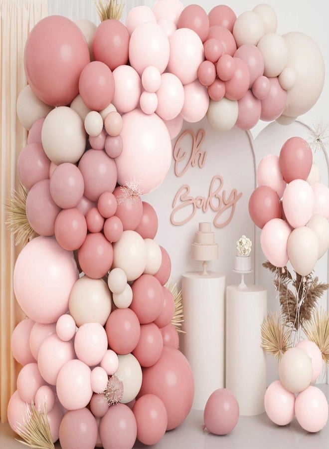 BENWIL 18Inch Boho Dusty Rose Pink Nude Neutral Sand White Balloons Balloon Arch Garland Kit, Boho Birthday Wedding Engagement Bachelorette Baby Shower Party Decorations for Girl Women - Image 2
