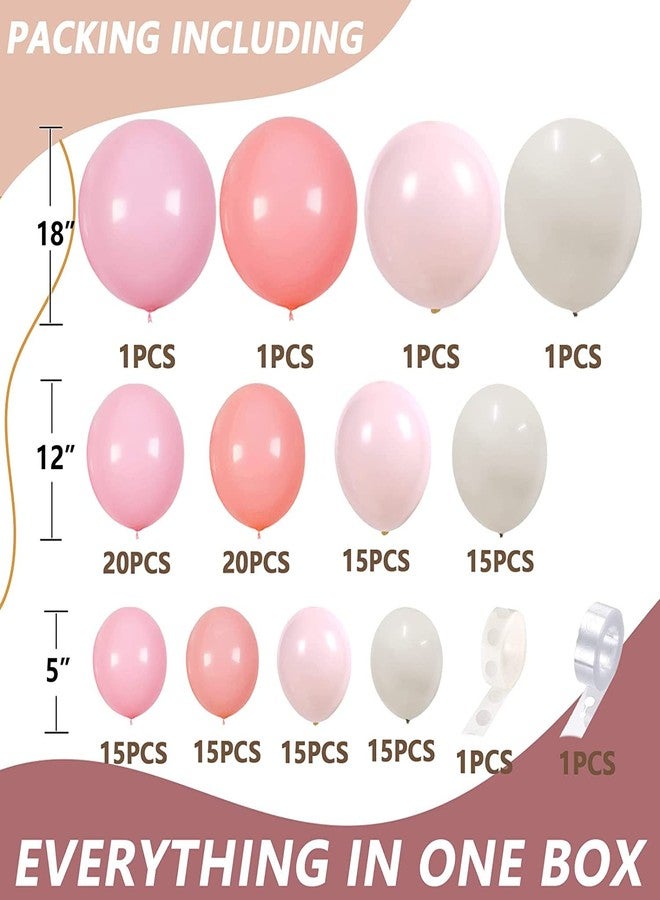 BENWIL 18Inch Boho Dusty Rose Pink Nude Neutral Sand White Balloons Balloon Arch Garland Kit, Boho Birthday Wedding Engagement Bachelorette Baby Shower Party Decorations for Girl Women - Image 3