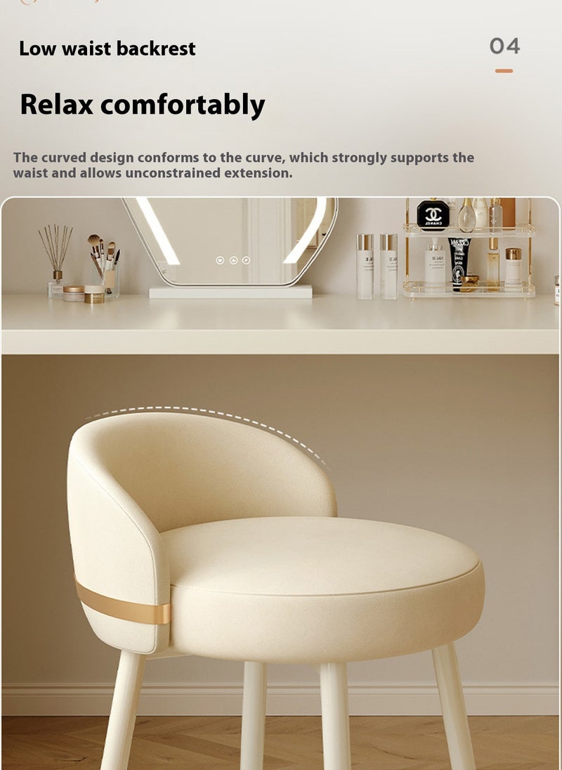 Sharpdo Vanity Chair with PU Material, Makeup Vanity Chair with 360 Degree Rotation, Low Waisted Backrest Comfortable Dressing Stool for Bedroom and Beauty Salon Use - Image 3