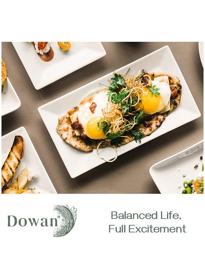 AKDC Dowan Porcelain Rectangle Serving Plates 9.7 Inches White Serving Platters Restaurant Plates For Meat Appetizers Dessert Sushi Party Set Of 4 - Image 5